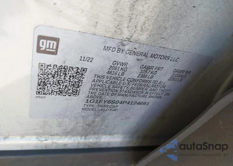 2023 Chevrolet Bolt Euv Fwd Lt z USA, uszkodzony, nr VIN 1G1FY6S04P4124691